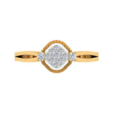 18k Yellow Gold and Diamond Fancy Ring in size 5.5 and total gold weight of 3.41g